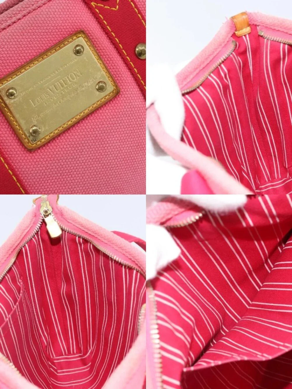 LOUIS VUITTON Antigua Cabas PM Hand Bag Rouge Pink M40088 LV Auth ka2366 - Picture 14 of 15